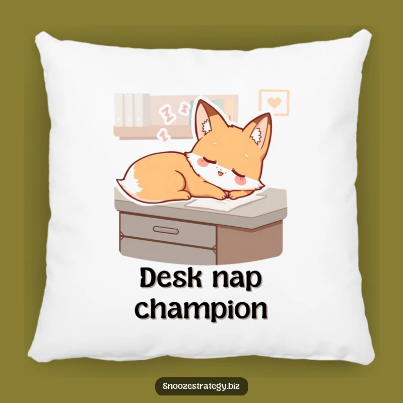 Funny Fox Desk Pillow: Sleepy Dreamer Character Cushion for Cozy Relaxation