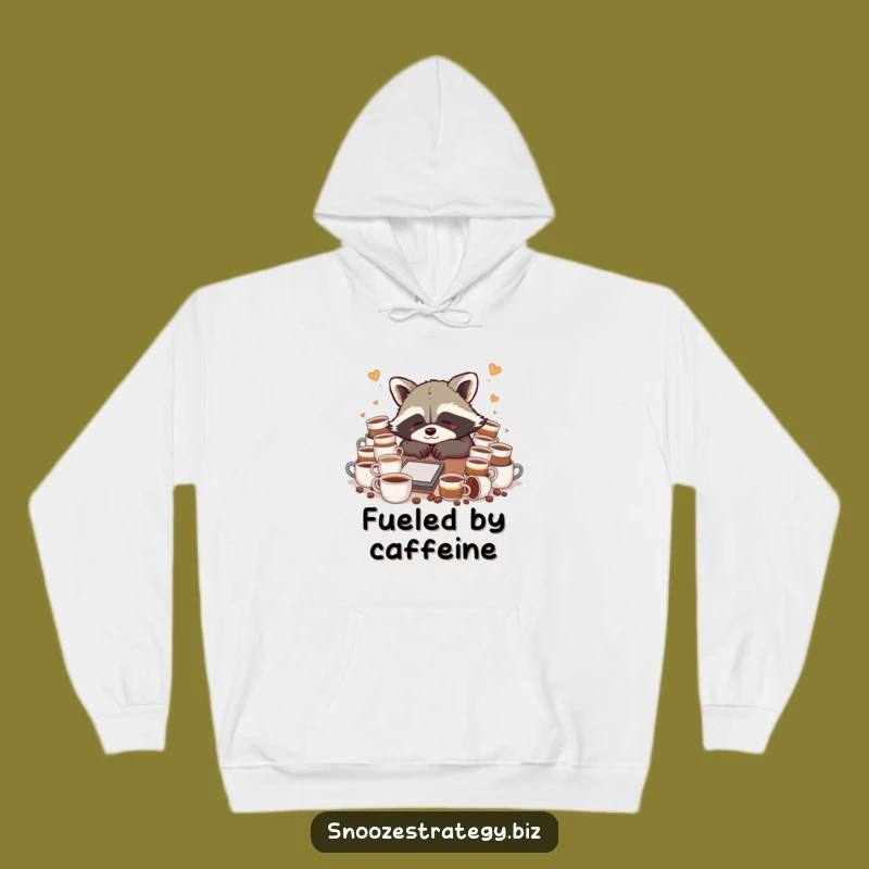Funny Raccoon Hoodie: Cozy Up with Coffee Chaos