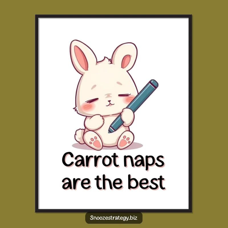 Dozing Rabbit Free Printable Wall Art - Cozy Downloadable Decor