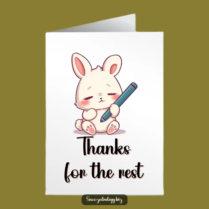 Sleepy Rabbit Thank You Free Printable Card - Downloadable Appreciation Gift