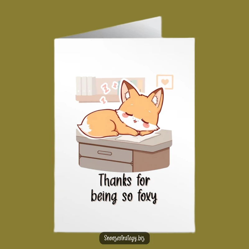 Sweet Dreams Free Printable Fox Thank You Card - Gentle Smile Appreciation