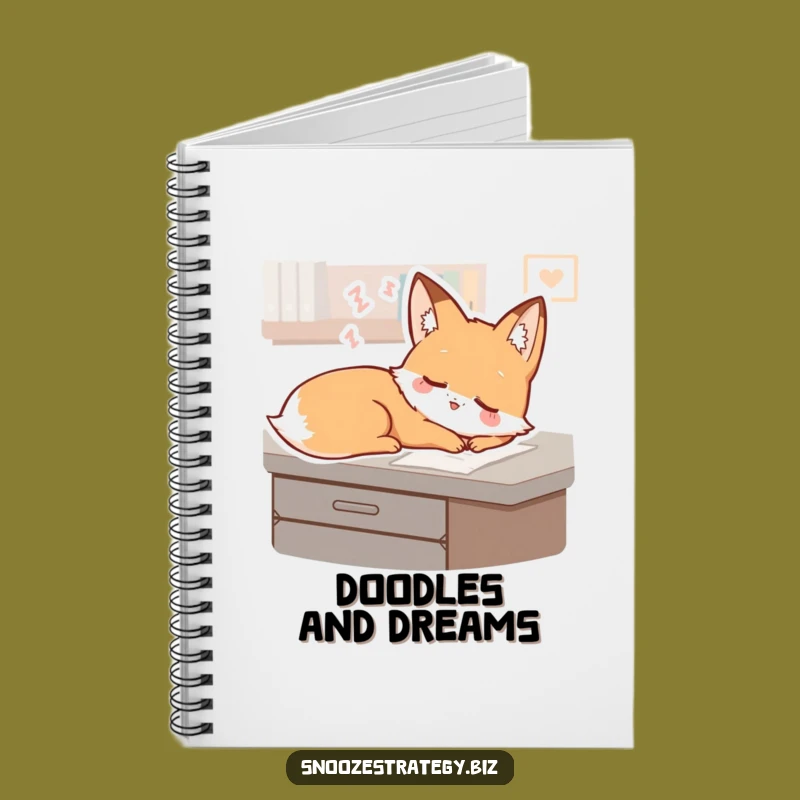 Funny Fox Desk Notebook: Sleepy Dreamer Character Journal for Ideas