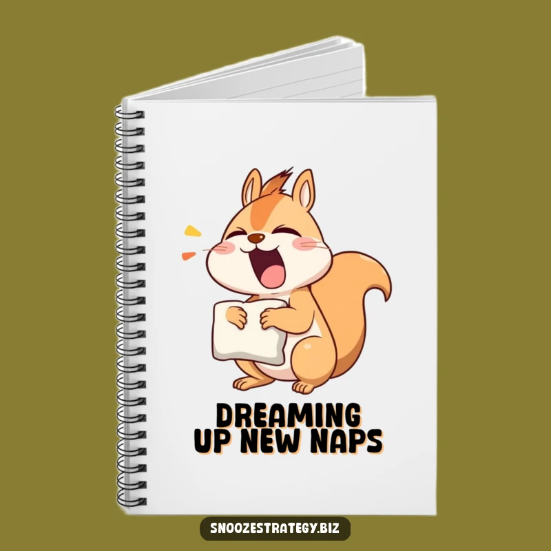 Funny Yawning Squirrel Notebook: Cute Sleepy Character Pillow Journal for Ideas