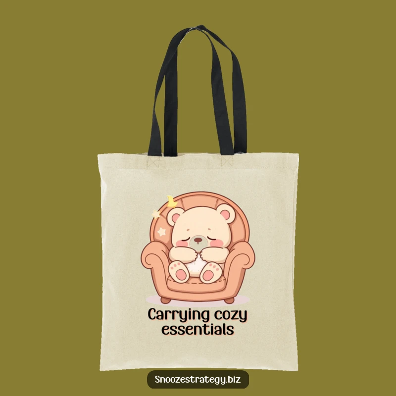 Funny Bear Cub Armchair Tote Bag: Carry Your Essentials with Cozy Charm Gift